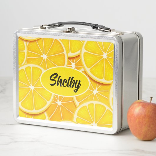 Lemon Slices Metal Lunch Box (In situ)