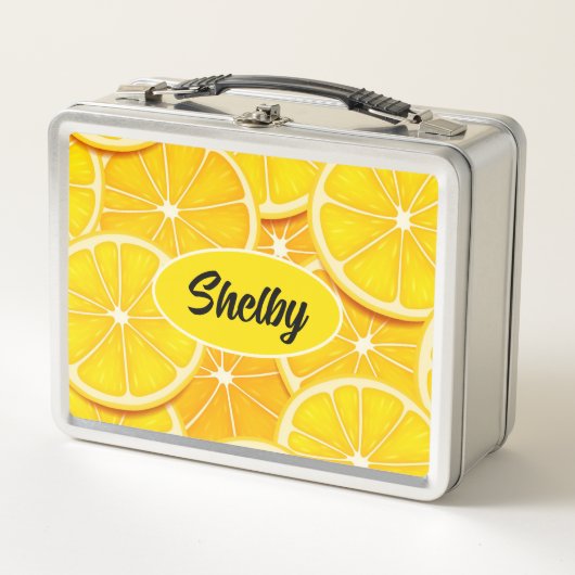 Lemon Slices Metal Lunch Box (Voorkant)