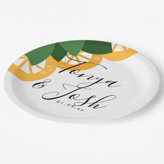 Lemon Slices Modern Country Wedding Papieren Bordje (Gekanteld)