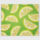Lemon Slices on Lime Green Background Cadeaupapier (Vlak)