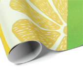 Lemon Slices on Lime Green Background Cadeaupapier (Rol Hoek)