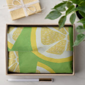 Lemon Slices on Lime Green Background Tissue Paper Tissuepapier (Geschenk)