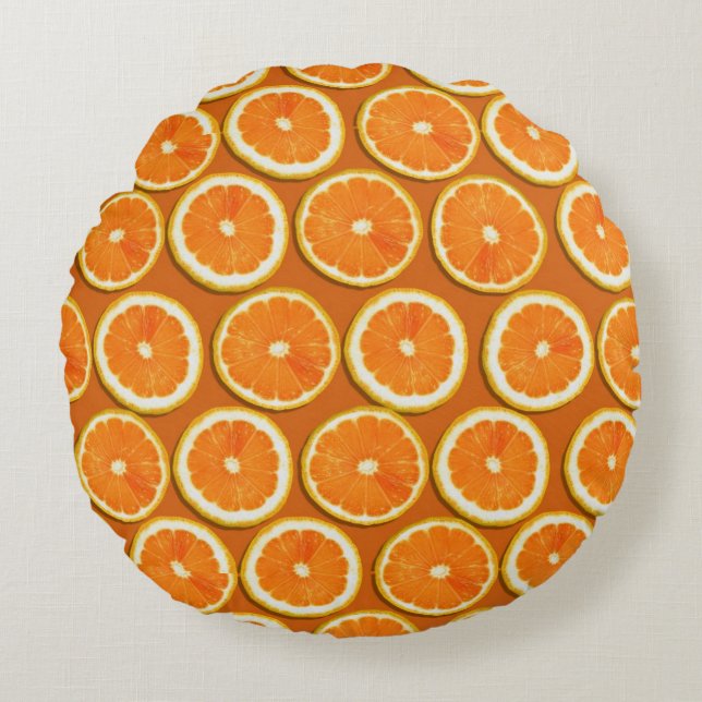 Lemon Slices Pattern Rond Kussen (Voorkant)