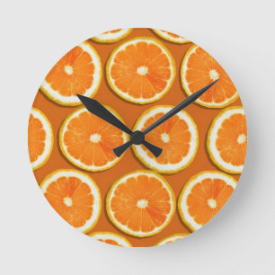 Lemon Slices Pattern Ronde Klok