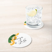 Lemon Slices Southern Wedding Greenery Ronde Kartonnen Onderzetter (Insitu)