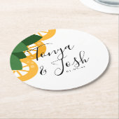 Lemon Slices Southern Wedding Greenery Ronde Kartonnen Onderzetter (Gebogen)