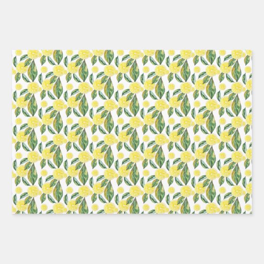 Lemon Slices Waterverf Art Inpakpapier Vel (Voorkant 2)