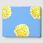 Lemon Slices Waterverf Baby shower blauw Gastenboek (Achterkant)
