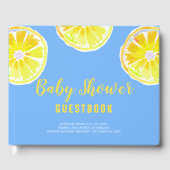 Lemon Slices Waterverf Baby shower blauw Gastenboek (Voorkant)