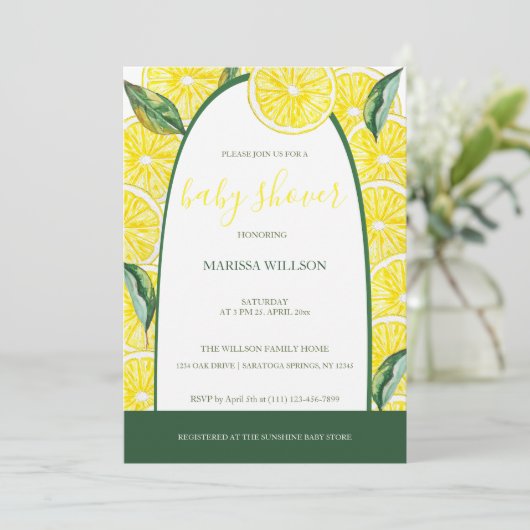 Lemon Slices Waterverf Handgeschilderd Kaart (Staand voorkant)