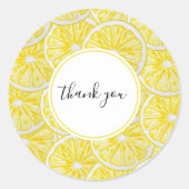 Lemon Slices Waterverf Handgeschilderd Ronde Sticker (Voorkant)