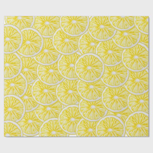Lemon Slices Waterverf Pattern Cadeaupapier (Vlak)