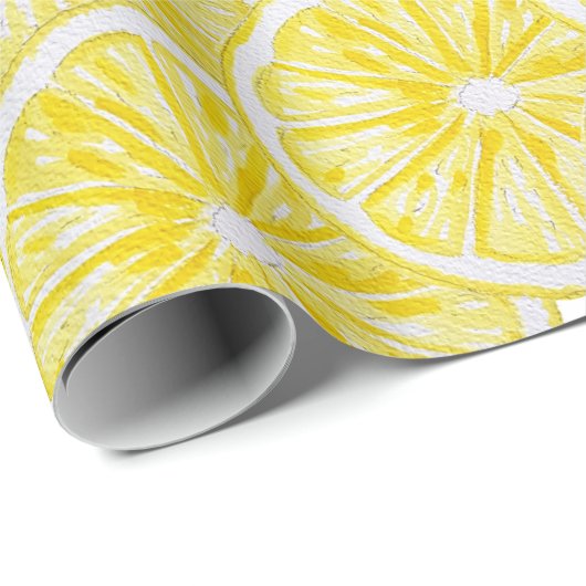 Lemon Slices Waterverf Pattern Cadeaupapier (Rol Hoek)