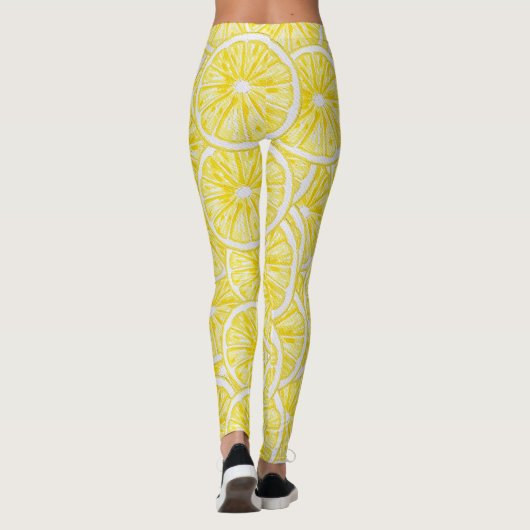 Lemon Slices Waterverf Pattern Leggings (Achterkant)