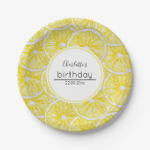 Lemon Slices Waterverf Pattern Papieren Bordje (Voorkant)