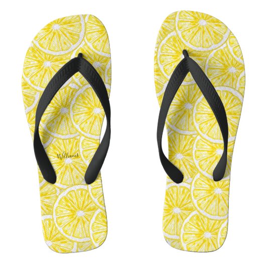 Lemon Slices Waterverf Pattern Teenslippers (Voetbed)