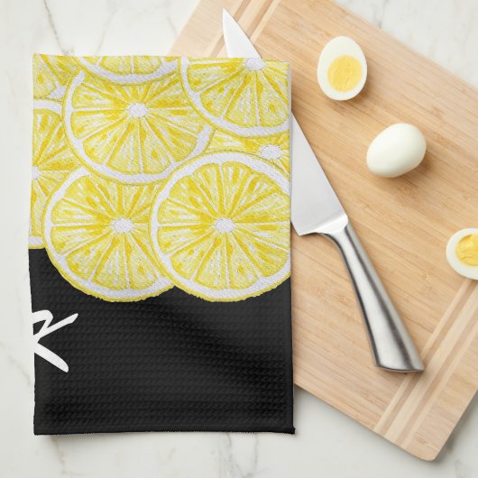 Lemon Slices Waterverf Pattern Theedoek (Quarter Fold)