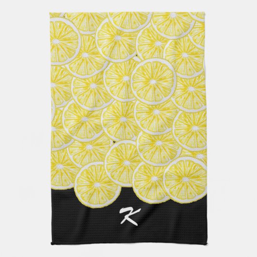 Lemon Slices Waterverf Pattern Theedoek (Verticaal)