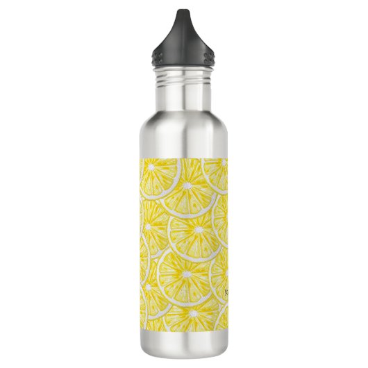 Lemon Slices Waterverf Pattern Waterfles (Links)