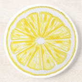 Lemon Slices Waterverf Pattern Zandsteen Onderzetter (Voorkant)