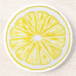 Lemon Slices Waterverf Pattern Zandsteen Onderzetter
