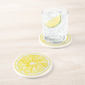 Lemon Slices Waterverf Pattern Zandsteen Onderzetter (Zijkant)