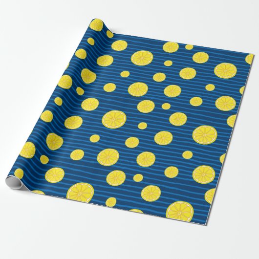 Lemon snijdt patroon cadeaupapier (Uitgerold)