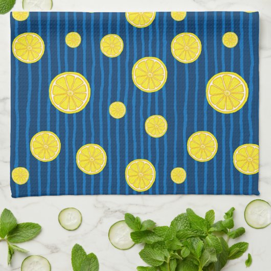 Lemon snijdt patroon theedoek (Gevouwen)