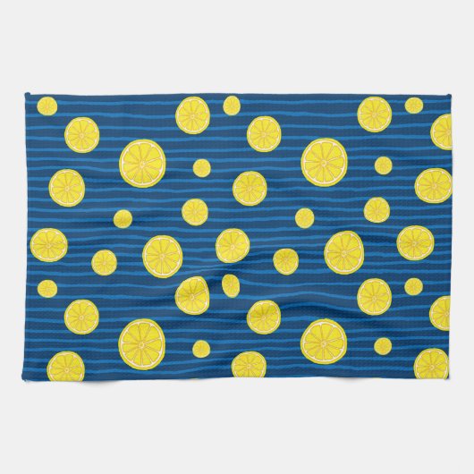 Lemon snijdt patroon theedoek (Horizontaal)