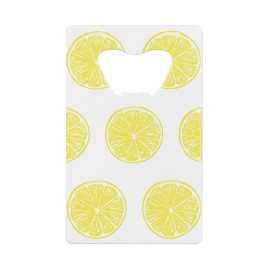 Lemon snijdt patroonontwerp af creditkaart flessenopener (Voorkant)