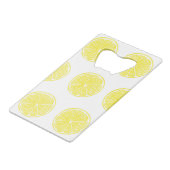 Lemon snijdt patroonontwerp af creditkaart flessenopener (Achterkant Gekanteld)