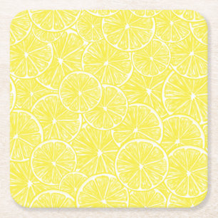 Lemon snijdt patroonontwerp af kartonnen onderzetters