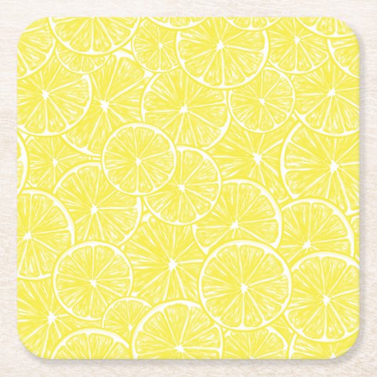 Lemon snijdt patroonontwerp af kartonnen onderzetters (Voorkant)