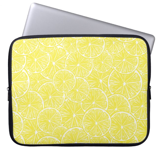 Lemon snijdt patroonontwerp af laptop sleeve (Voorkant)