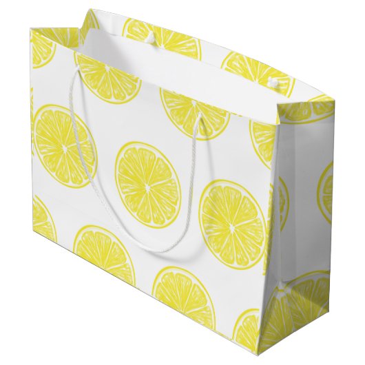 Lemon snijdt patroonontwerp af large cadeautasje (Achterkant Gekanteld)