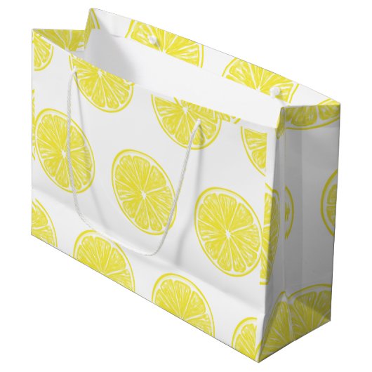 Lemon snijdt patroonontwerp af large cadeautasje (Voorkant Gekanteld)