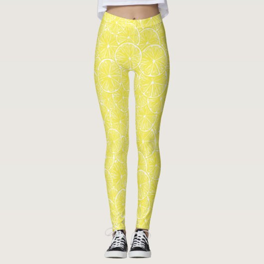 Lemon snijdt patroonontwerp af leggings (Voorkant)