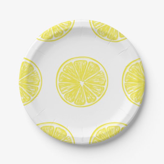 Lemon snijdt patroonontwerp af papieren bordje (Voorkant)