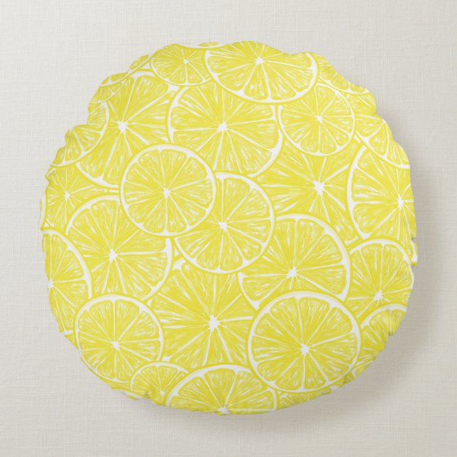 Lemon snijdt patroonontwerp af rond kussen (Voorkant)
