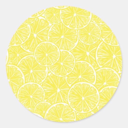 Lemon snijdt patroonontwerp af ronde sticker (Voorkant)