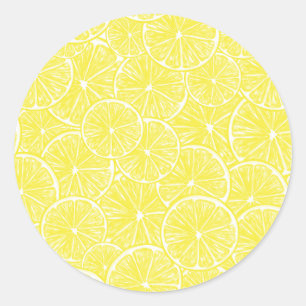 Lemon snijdt patroonontwerp af ronde sticker