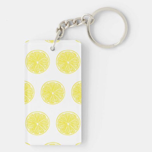 Lemon snijdt patroonontwerp af sleutelhanger (achterkant)