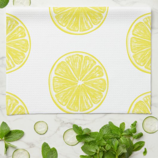Lemon snijdt patroonontwerp af theedoek (Gevouwen)