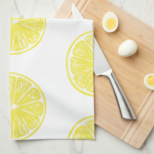 Lemon snijdt patroonontwerp af theedoek (Quarter Fold)