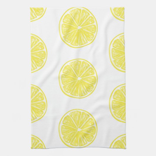 Lemon snijdt patroonontwerp af theedoek (Verticaal)