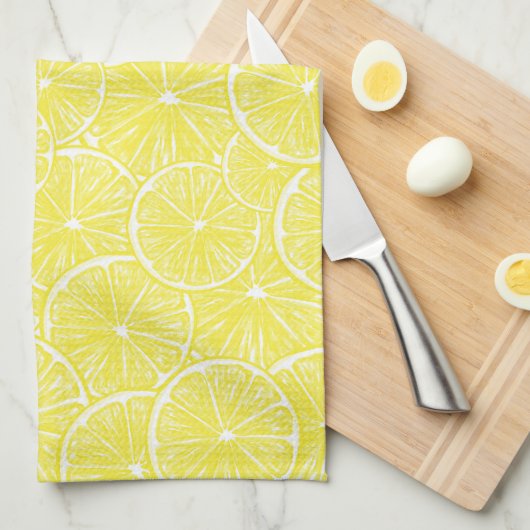 Lemon snijdt patroonontwerp af theedoek (Quarter Fold)