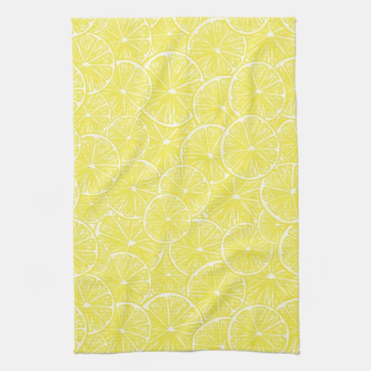Lemon snijdt patroonontwerp af theedoek (Verticaal)