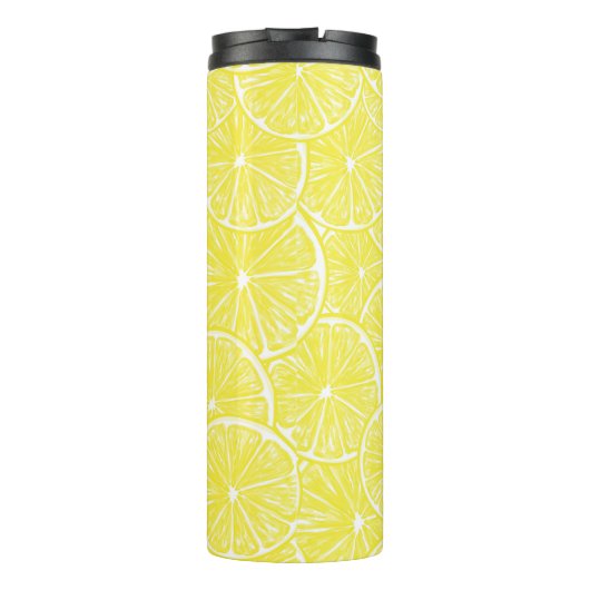 Lemon snijdt patroonontwerp af thermosbeker (Achterkant)