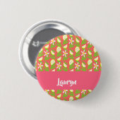 Lemon snijwonden op polka-stippen ronde button 5,7 cm (Voorkant /achterkant)