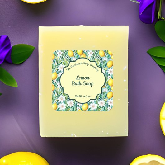 Lemon Soap, Cosmetics and Bath Products Label - 4